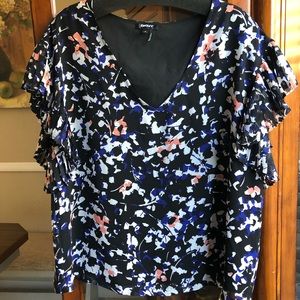 DKNY Ruffled Sleeves Blouse Size XL Dressy top